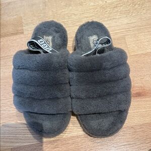 UGG Charcoal Plush Slippers